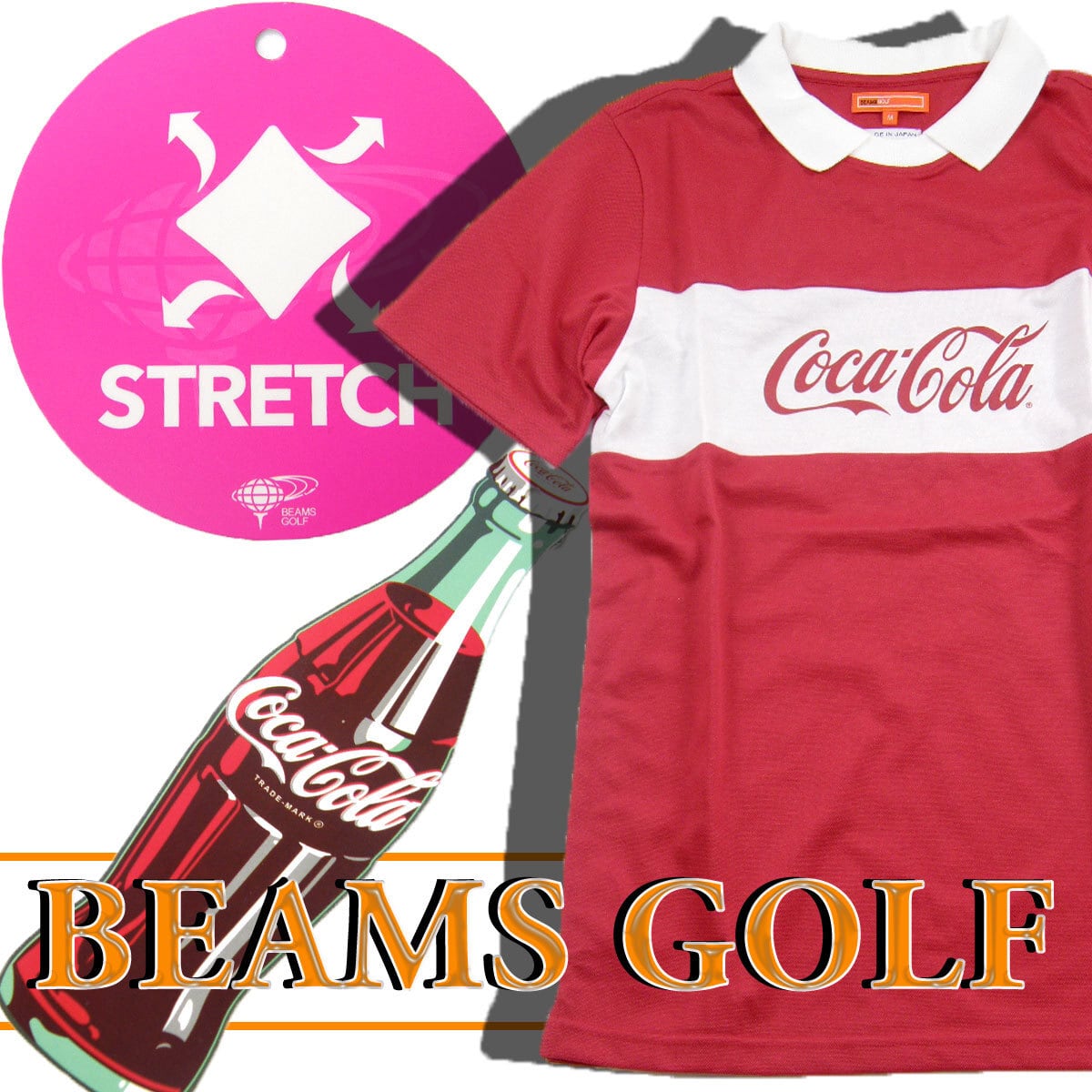 ビームス ゴルフ　ポロシャツ　M　BEAMS GOLF×コカ・コーラ BEAMS GOLF SPECIALITIES