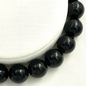 (00951)(1点のみ)【鑑別書付】ブラジル産スターモリオン【8.5-9mm】Morion　黒水晶　ラウンドカット　魔除け　厄除け　天然石ブレスレット　パワーストーン