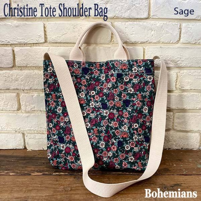 CHRISTINE TOTE SHOULDER BAG SAGE クリスティーヌ トート ショルダー バッグ セージ BOHEMIANS ボヘミアンズ 日本製