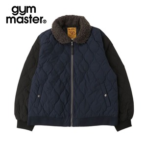 gym master ジムマスター UL-ドビーフライトジャケット sorona 中綿 キルティング フライトジャケット ボア衿 ドビー リップストップ 軽量 防寒 メンズ レディース 冬 アウター G833758 ネイビー×ブラック