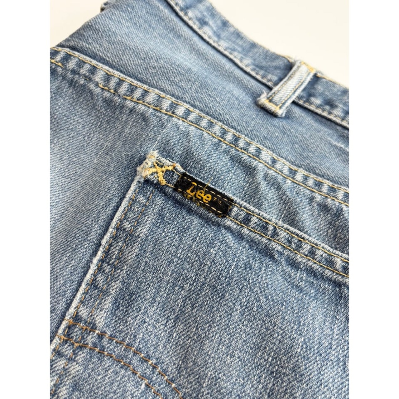 70s Lee 200 "Side Black" DENIM PANTS MADE IN USA  Size W35L30