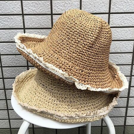 レースフリル ペーパー細編みキャペリン LACE FRILL PAPER CAPELINE