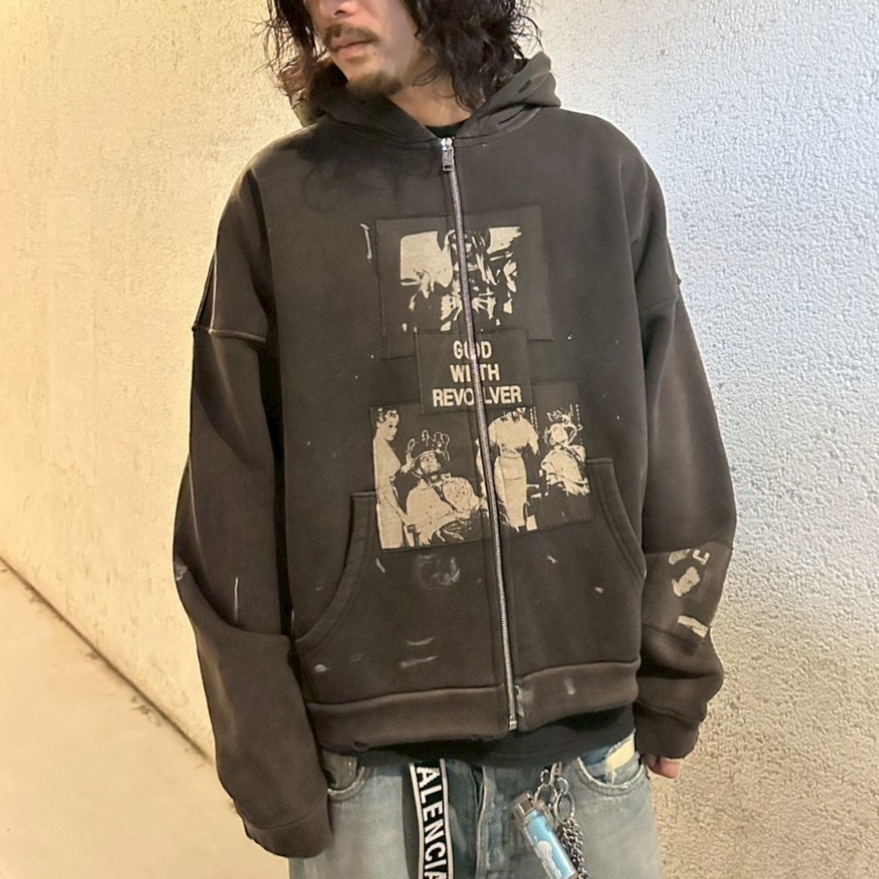 【Enfants Riches Déprimés】 God With Revolver Zip Hoodie Sun Faded B - 19