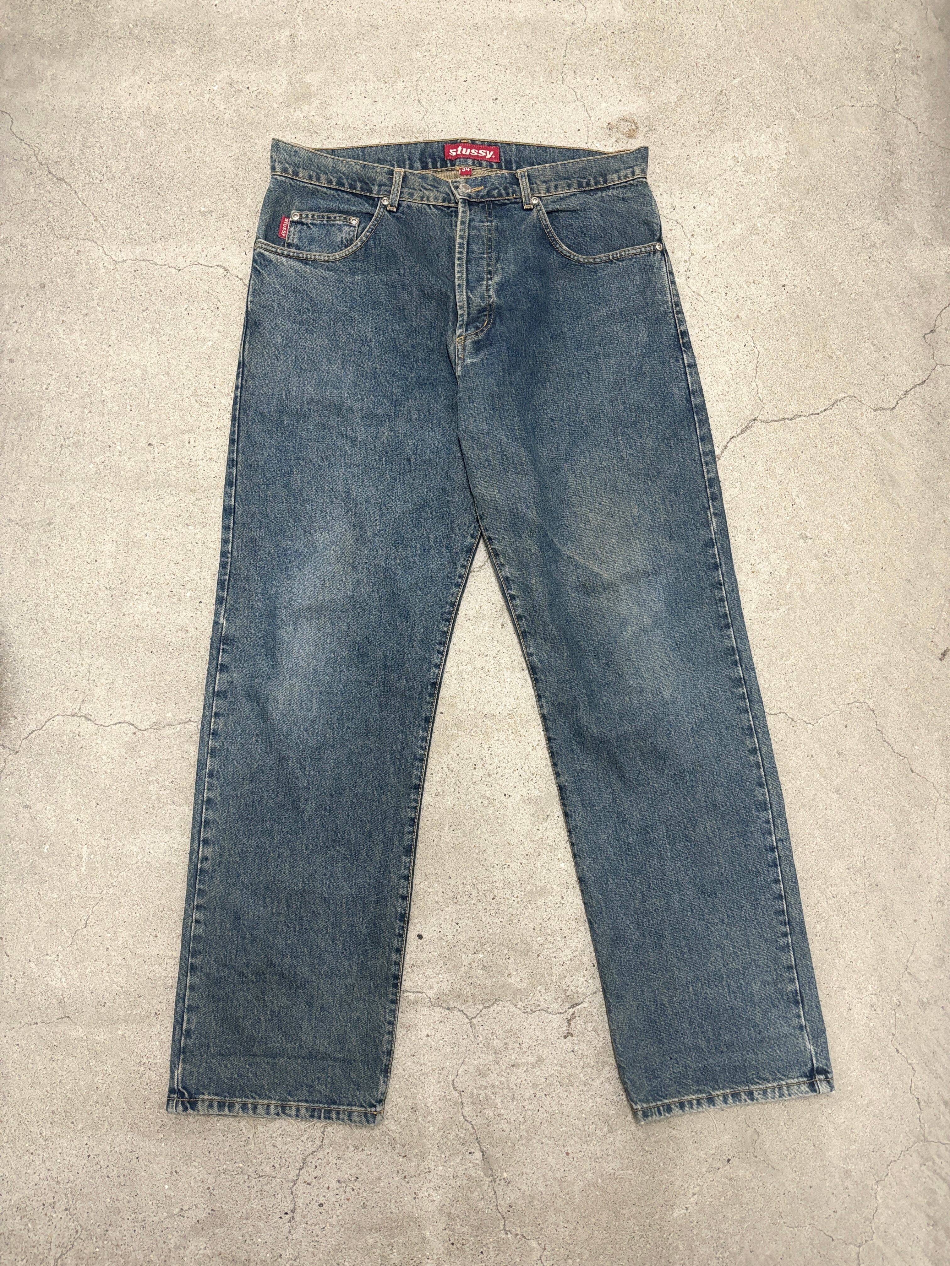 90～00s OLD STUSSY/Denim pants/USA製/W34/デニムパンツ/ストレ