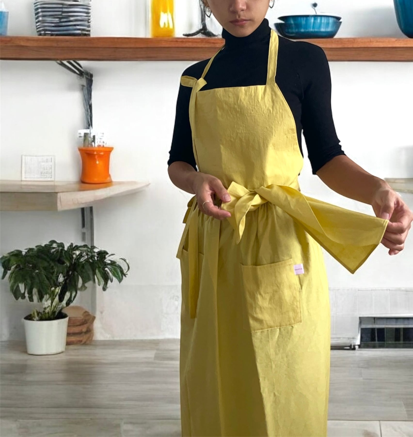 値下げ最終！パセリ★イエロー★コットンエプロン 値下げ最終！パセリ☆イエロー☆コットンエプロン｜Parsley（パセリ