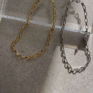 square chain connection necklace