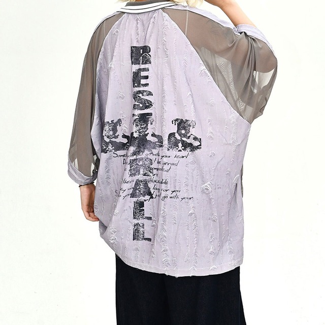 ジャガードシアースリーブVネックプルオーバー 1col   R02178