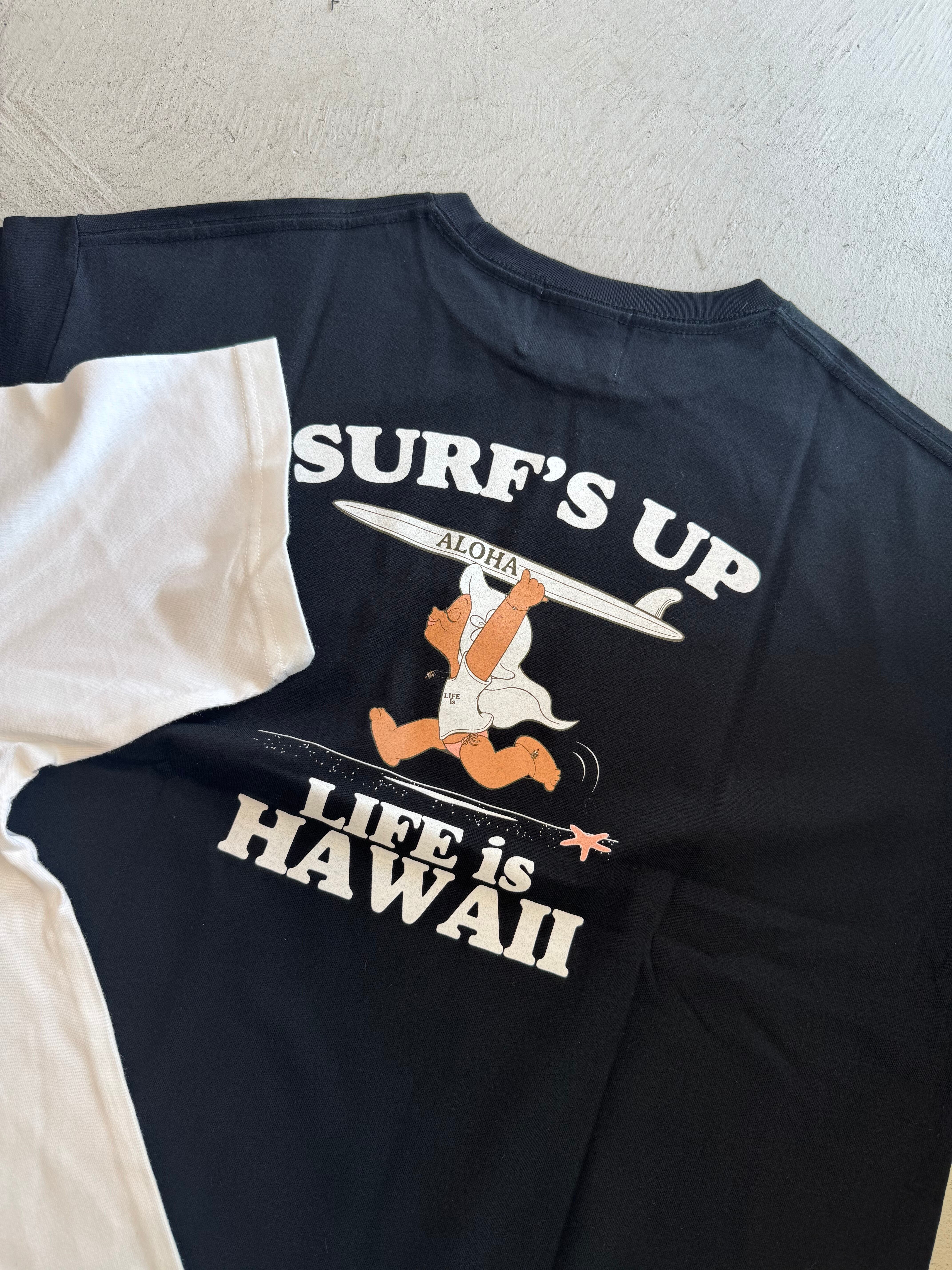 LIFE is × MAPUAコラボsurf's up フルカラービックシルエットTシャツ ¥7,200+tax