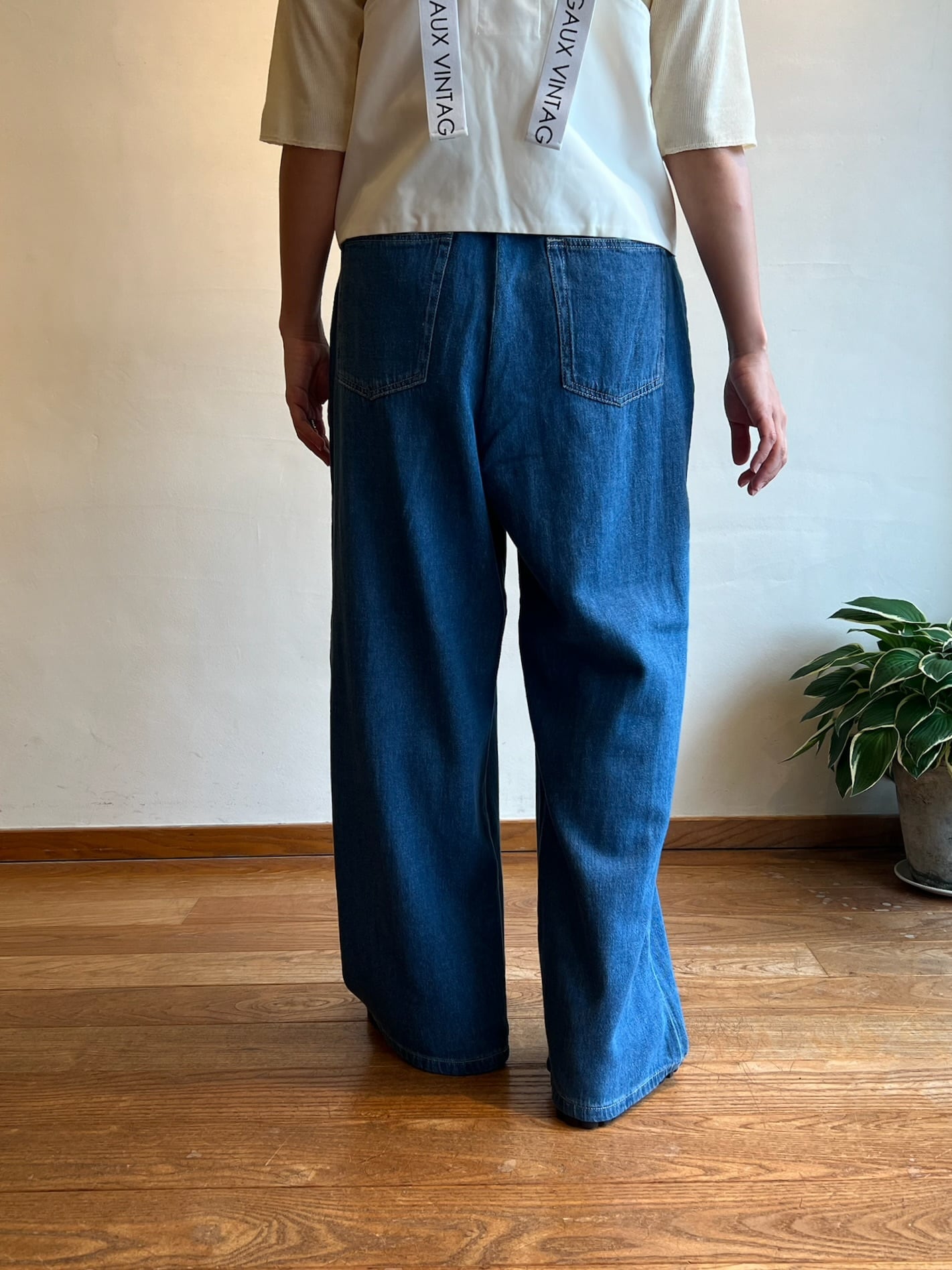 CYAN TOKYO2026ss オーバータックリネンデニムワイド CYAN TOKYO / オーバータックリネンデニムワイド | anouk