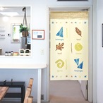 【受注生産】 のれん 水彩調_幾何学模様 幅85ｘ丈150cm