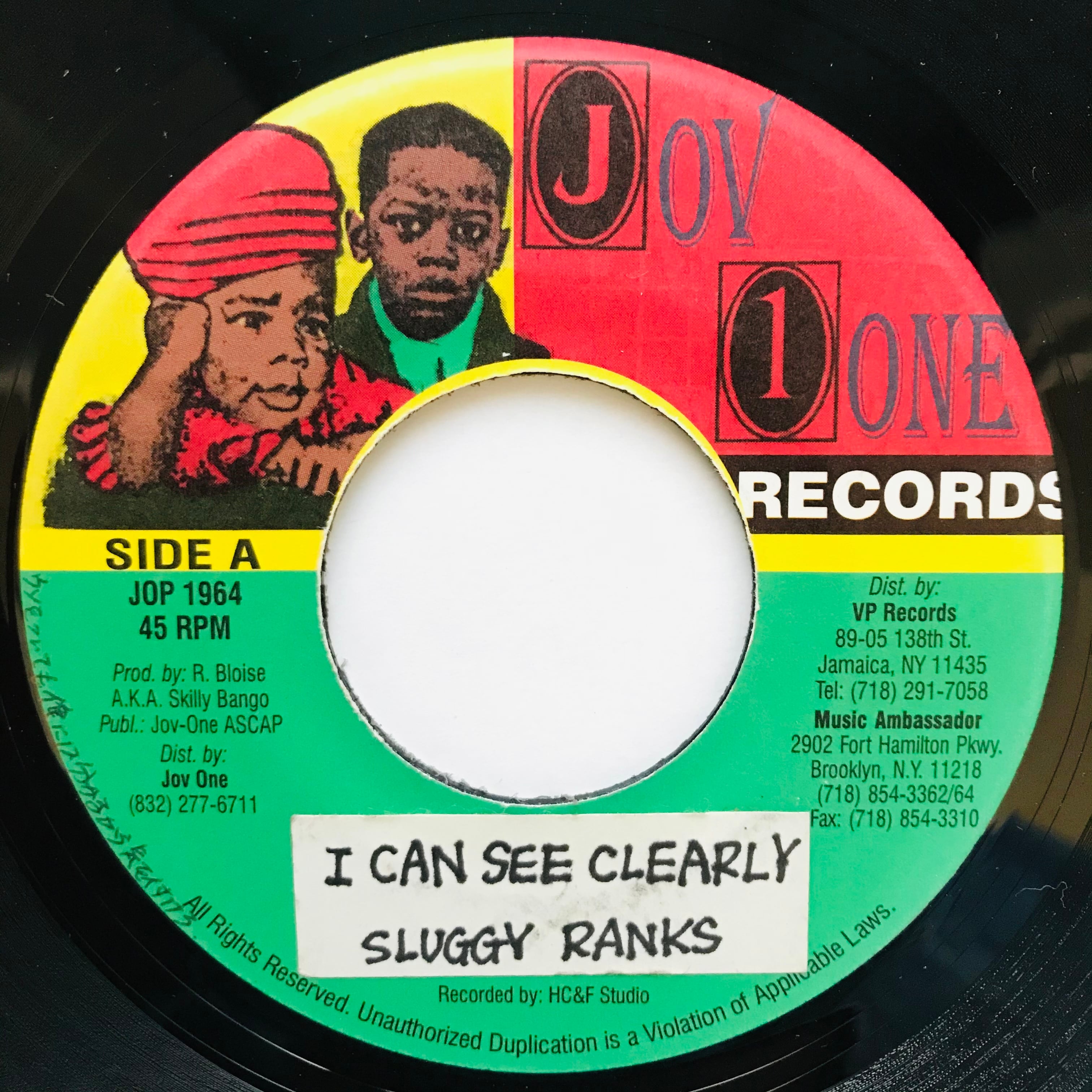 Sluggy Ranks - I Can See Clearly【7-11035】
