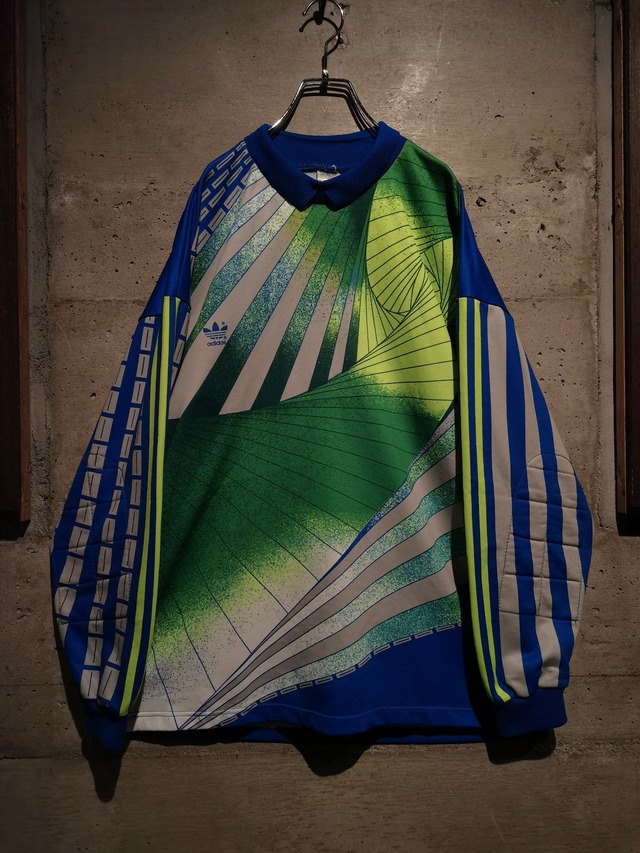 【Caka】"adidas" "90's" Geometric Design Loose Goalkeeper Game Shirt