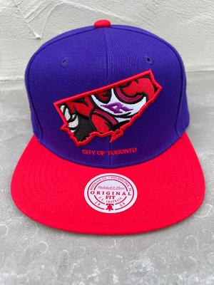 Mitchell & Ness トロントラプターズVOL2 90s バイカラーCAP スナップバック パープル x RED