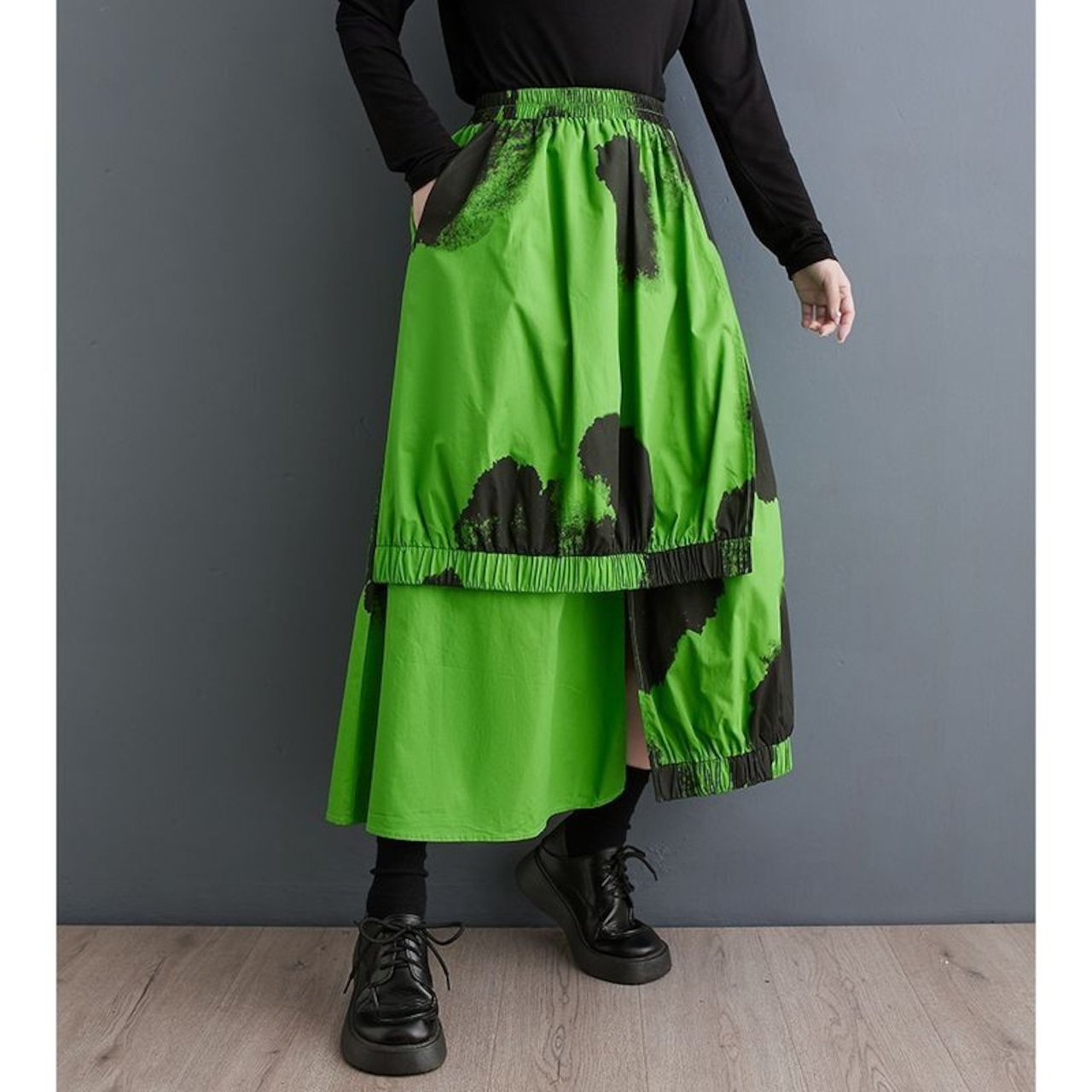 アシンメトリー クリンクル パンツ 00137