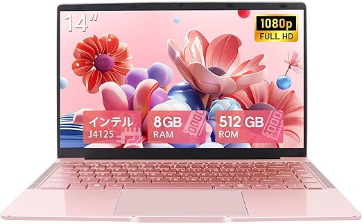 美品　ピンク ノートPC 本体 Intel搭載　Windows11 ノートパソコン office搭載 windows11 14インチ 日本語キーボード