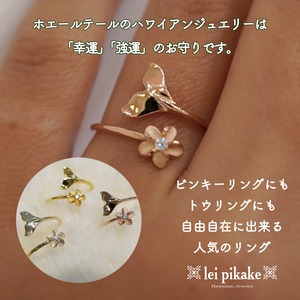ホエールテール ピンキーリング&トゥリング 「幸運」「強運」のお守り シルバー925 ハワイアンジュエリー トウリング tr43_44_45