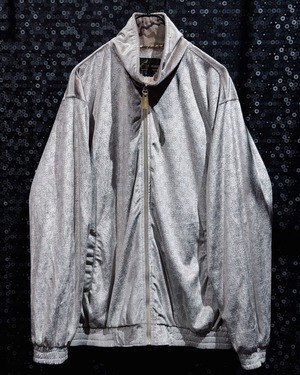 【ÆIEM】“RAW BLUE” vintage Silver Monogram Velour Full Zip Track Jacket