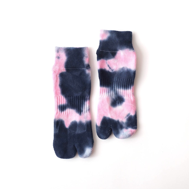 Tie Dye Ankle Socks (Pink × Navy)