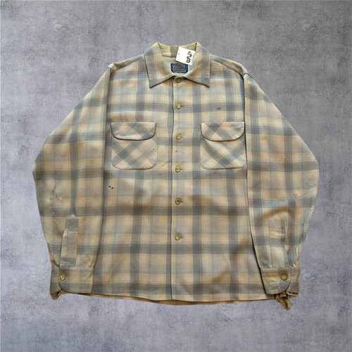 1950s PENDLETON "Blue base" check wool board shirt【高円寺店】