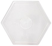 創&遊 ミニミニアイロンビーズ プレート(大) 170mm×146mm 透明 六角形 1枚 MB-300-02
