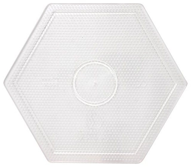 創&遊 ミニミニアイロンビーズ プレート(大) 170mm×146mm 透明 六角形 1枚 MB-300-02