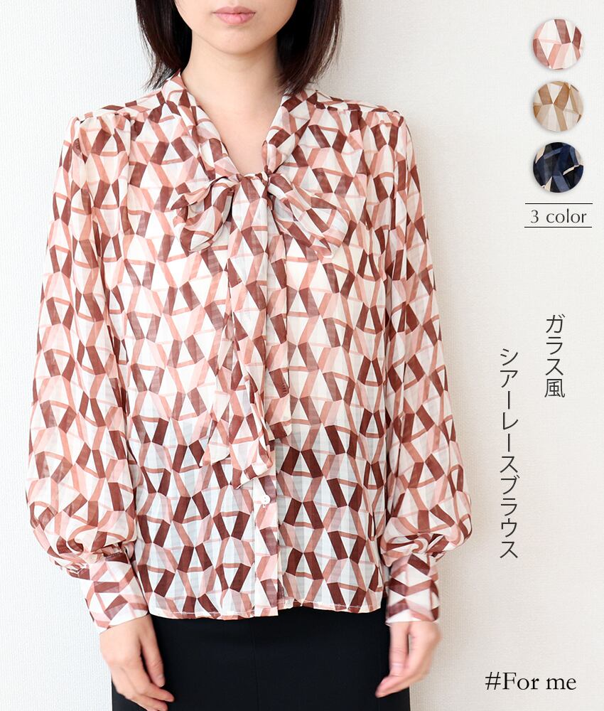 【再入荷】ガラス風デザインのブラウス_a0052103011