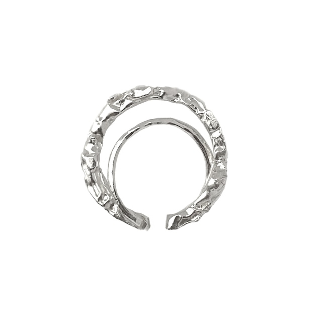 [P022] Silver 925 Melting ear-cuff/ring (2ways)