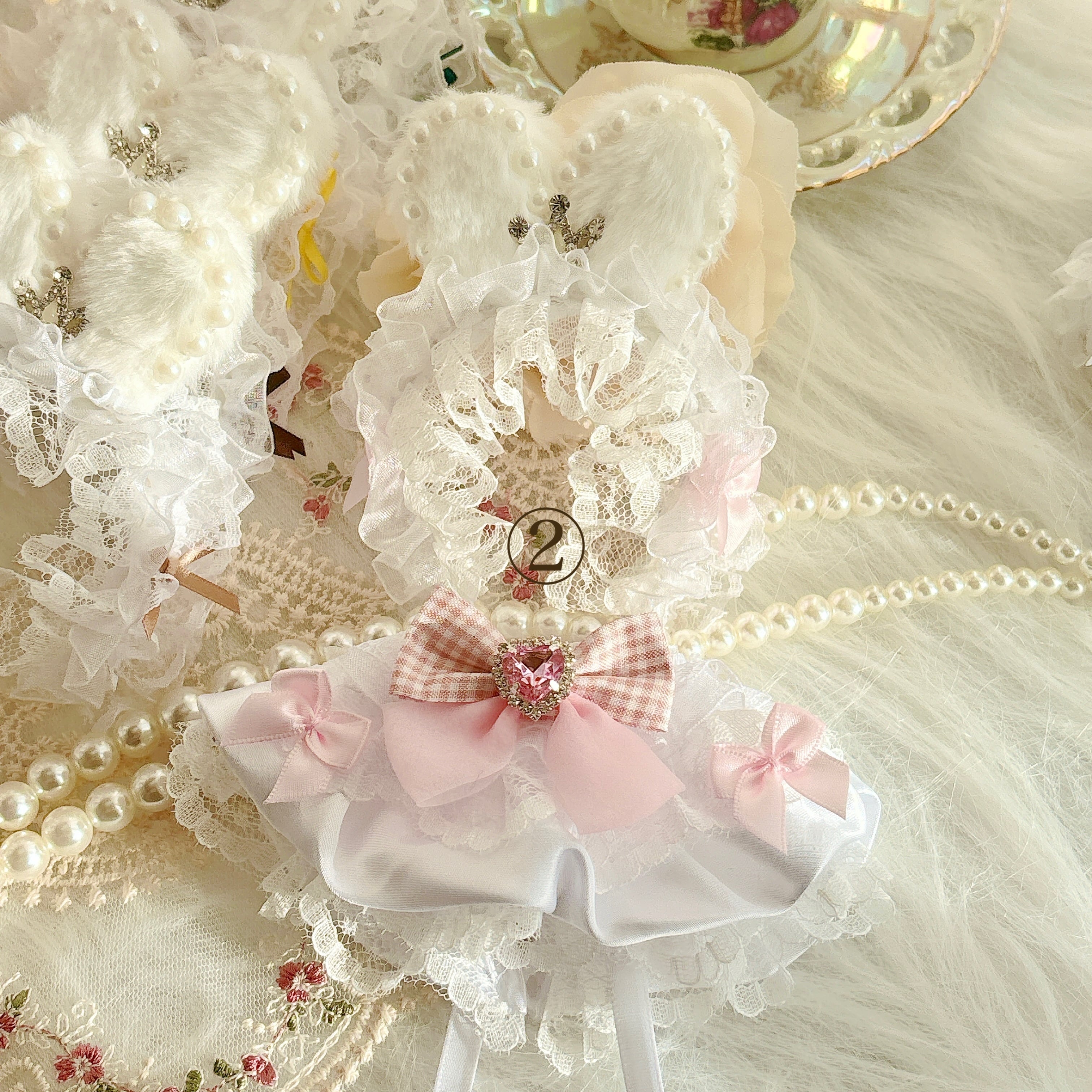 10~14cmぬい服》ケープ ドレス風＆ヘッドドレスセット | Nana | ぬい服