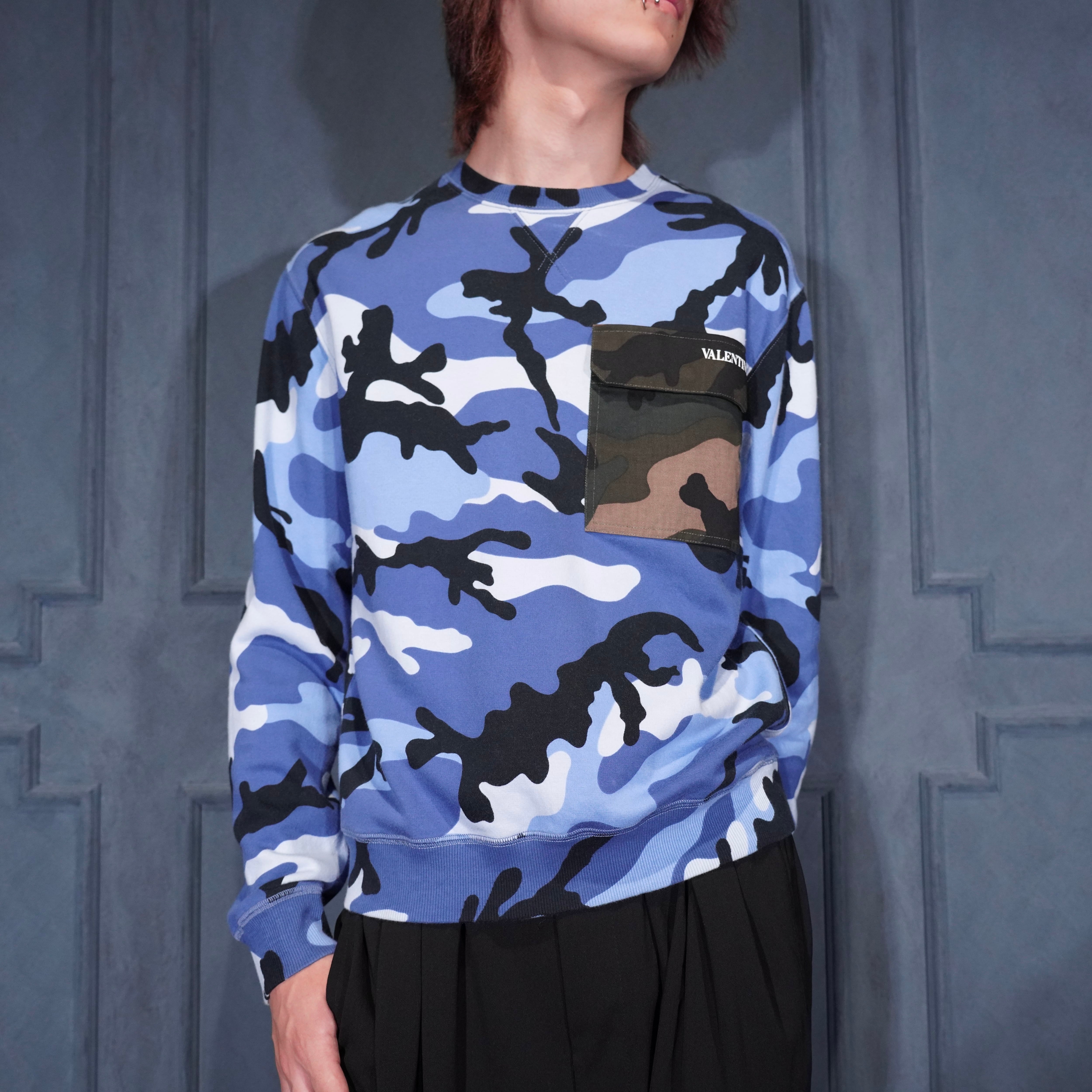 VALENTINO CAMOUFLAGE PATTERNED DESIGN SWEAT SHIRT/ヴァレンチノ