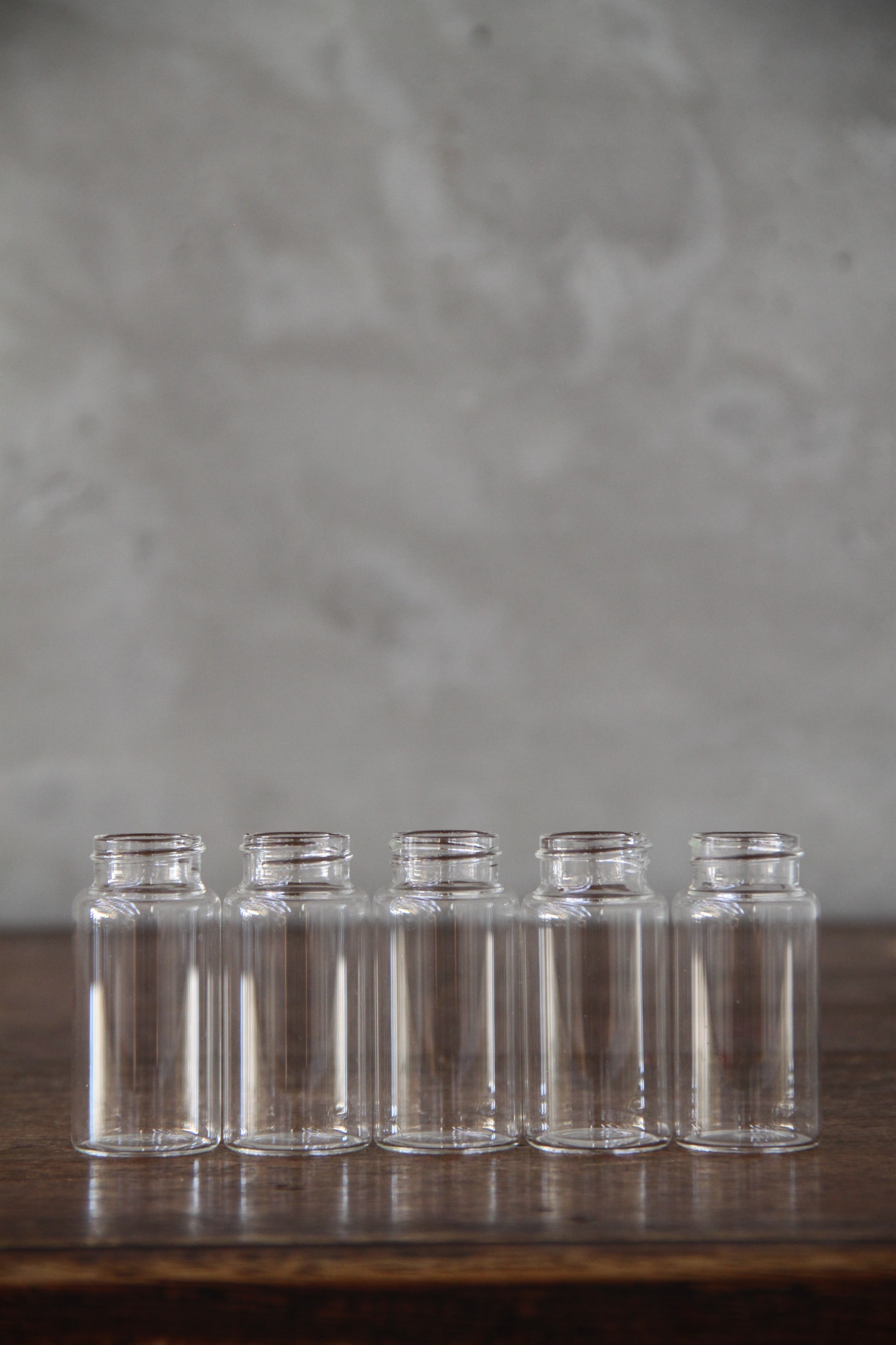 【送料無料】小さなガラス容器 5つセット 古家具/古道具/アンティーク/ガラス/瓶/試験瓶/ミニ