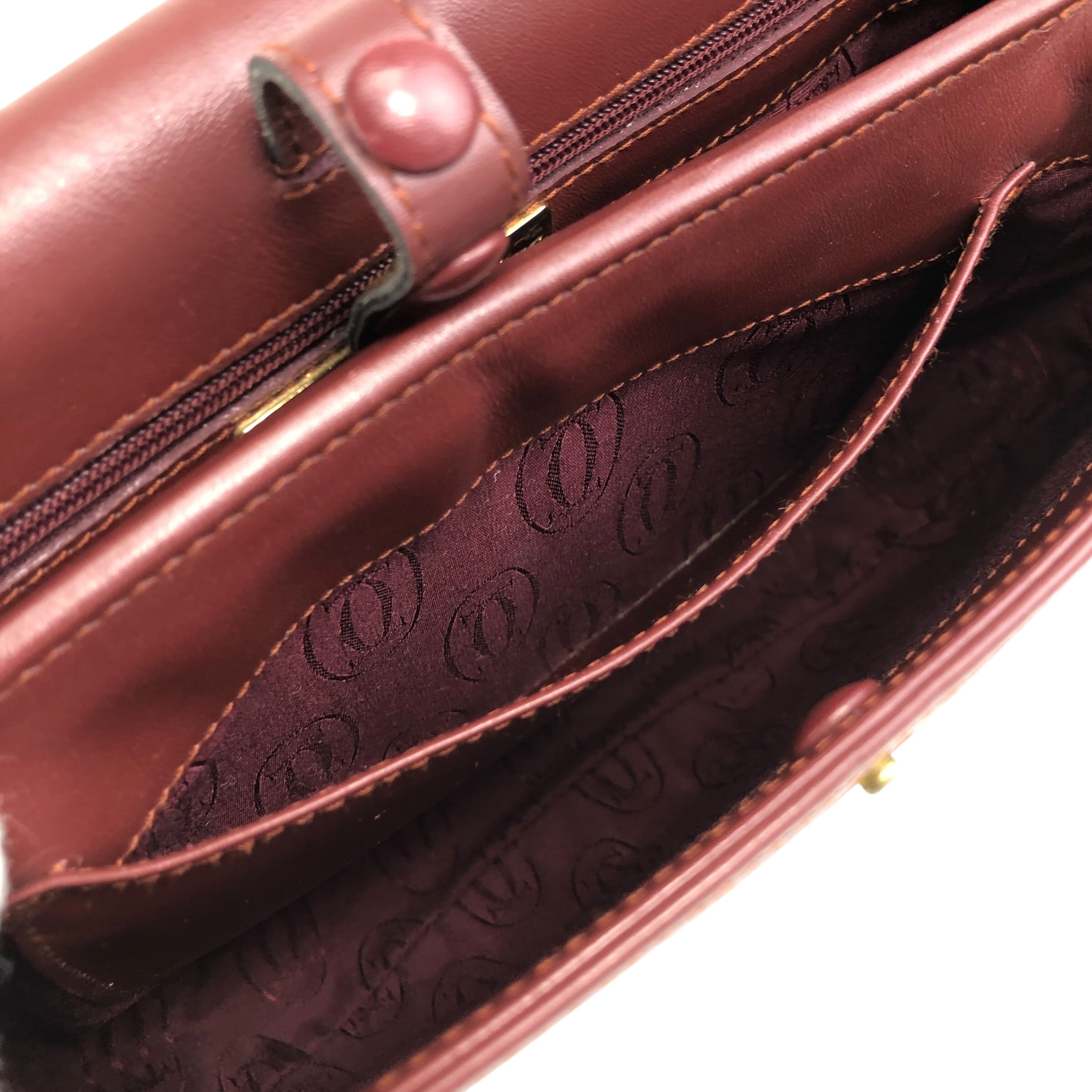 Cartier カルティエ マストライン ショルダーバッグ ボルドー レザー