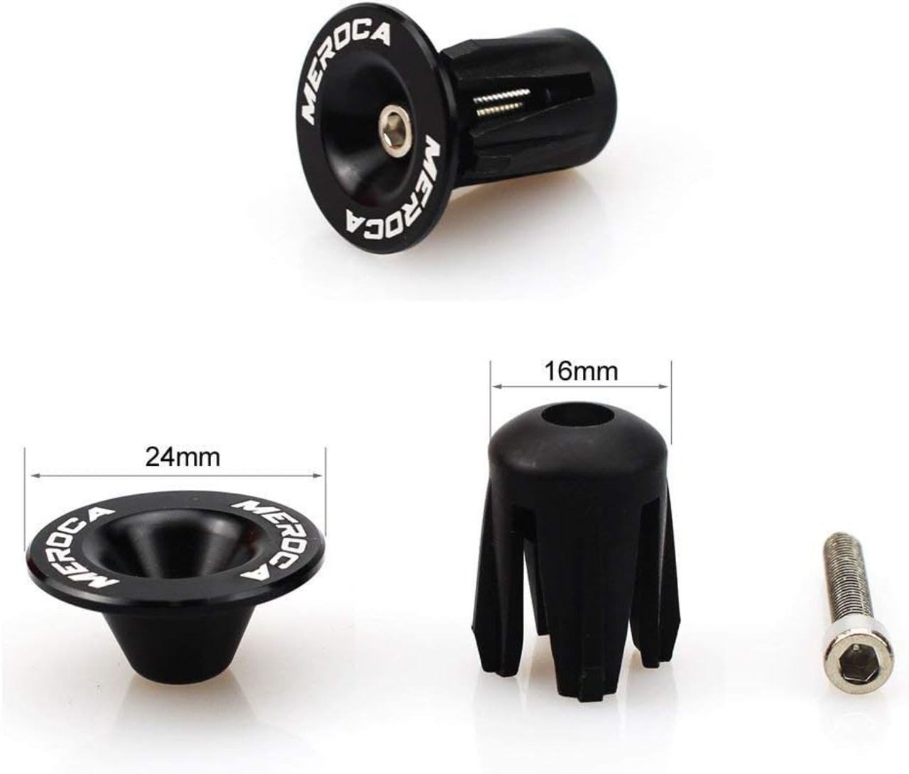 LANODO 自転車 バーエンドキャップ ロードバイク ハンドル エンドキャップ 1ペア 滑り止め 軽量 耐久性 アルミニウム