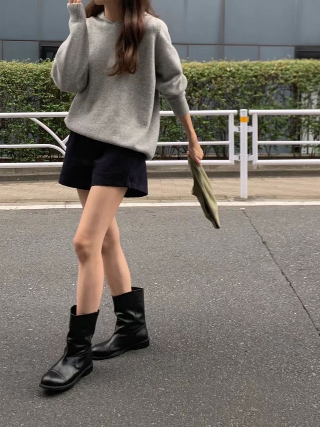 (OUNCE) base wholega hood knit / 2color