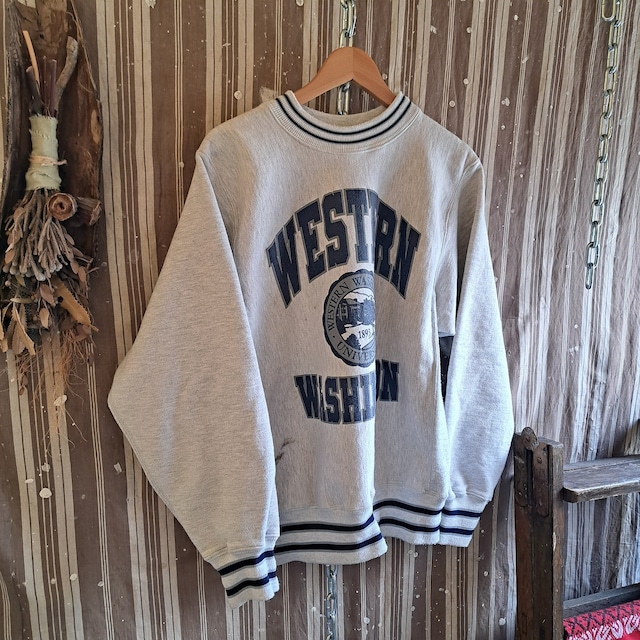 アメリカ製 リバースウィーブ仕様 カレッジプリントスウェット used [501021]