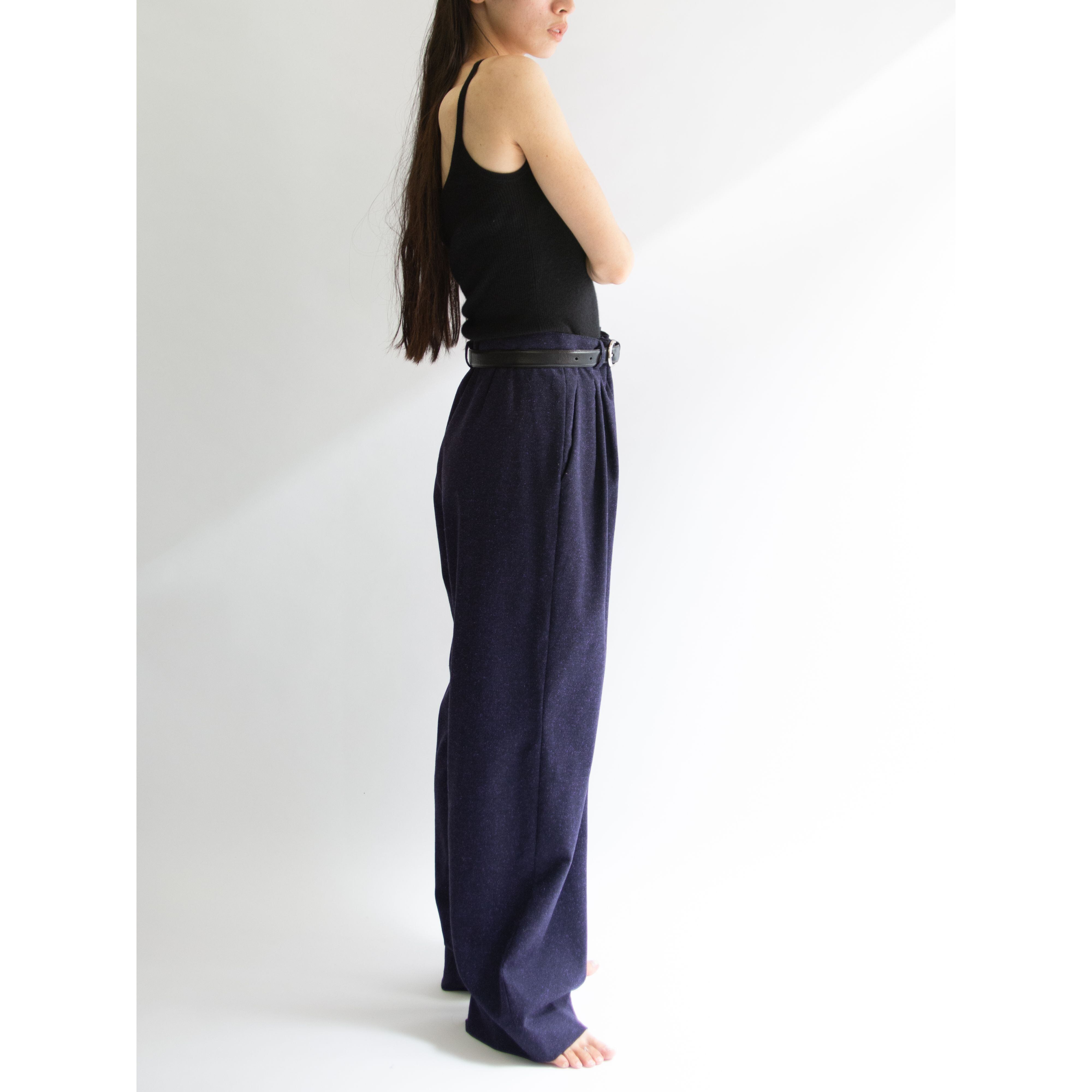 KRIZIA POI】Made in Italy Wool-Rayon 2tuck Wide Pants（クリツィア