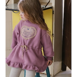 「予約販売」冬英字柄トレーナーワンピース