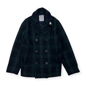 CAPTAIN SANTA キャプテンサンタ ブラックウォッチ風 チェック ピーコート Pコート サイズ L /日本製/ジョイマークデザイン