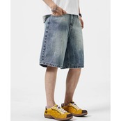 ワイドシルエット ハーフ丈 デニムショーツ af0501