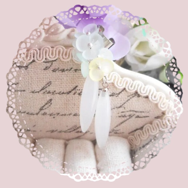 【イヤーカフス】華と白時雨