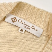 90s Christian Dior SPORTS クリスチャンディオール ウール ニット カーディガン M/アイボリー レディース ビンテージ