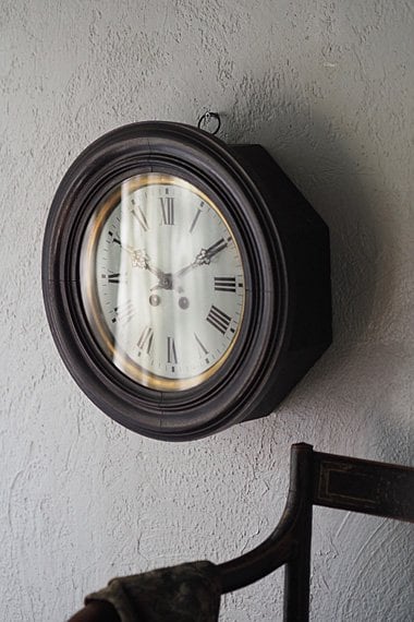 ローマ数字文字盤掛け時計-black wall clock | アンティーク