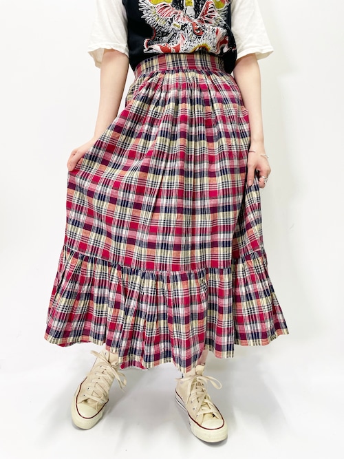 Vintage Plaid Skirt Made In England