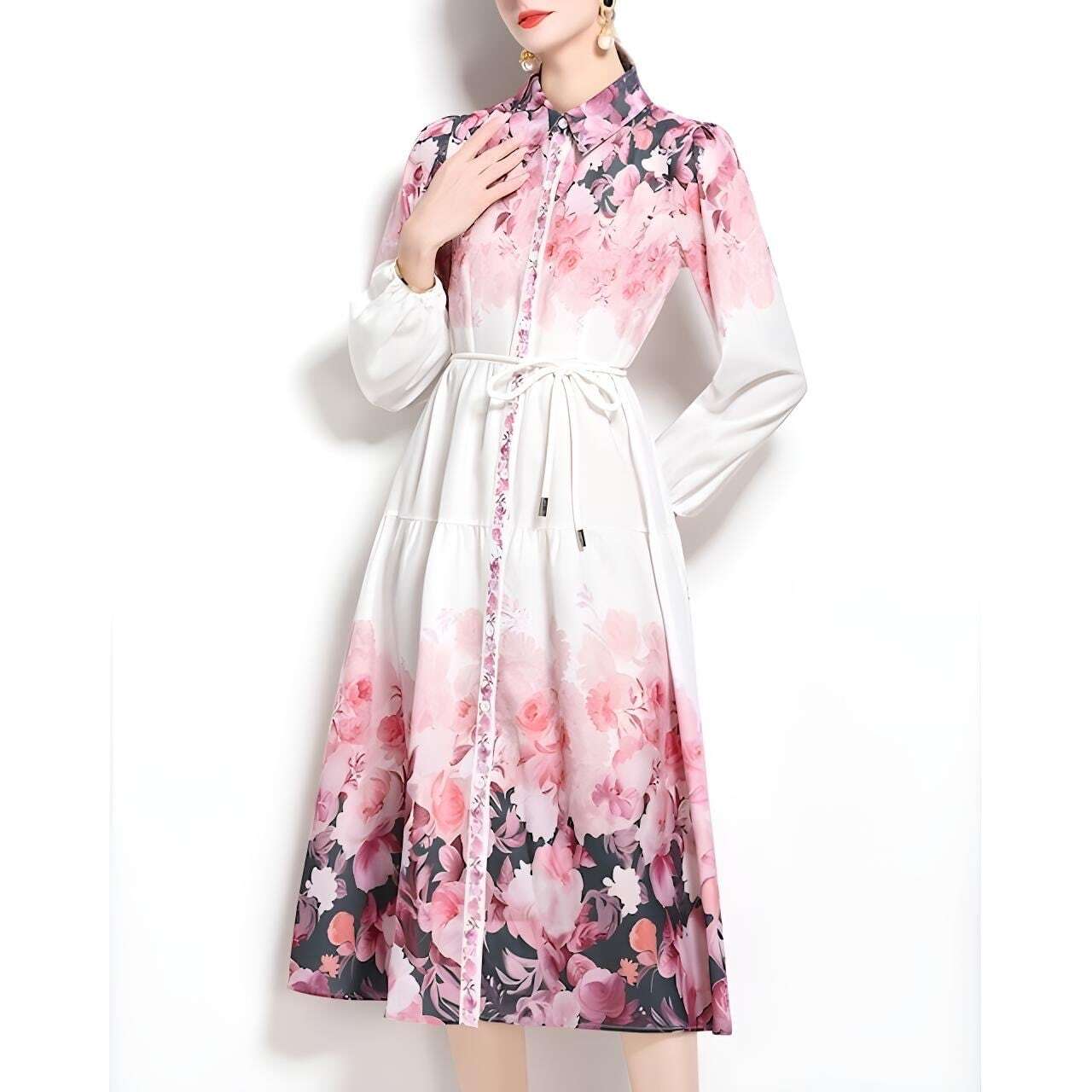 即納【 Mサイズ 】ルミエールフローラルワンピース L1944