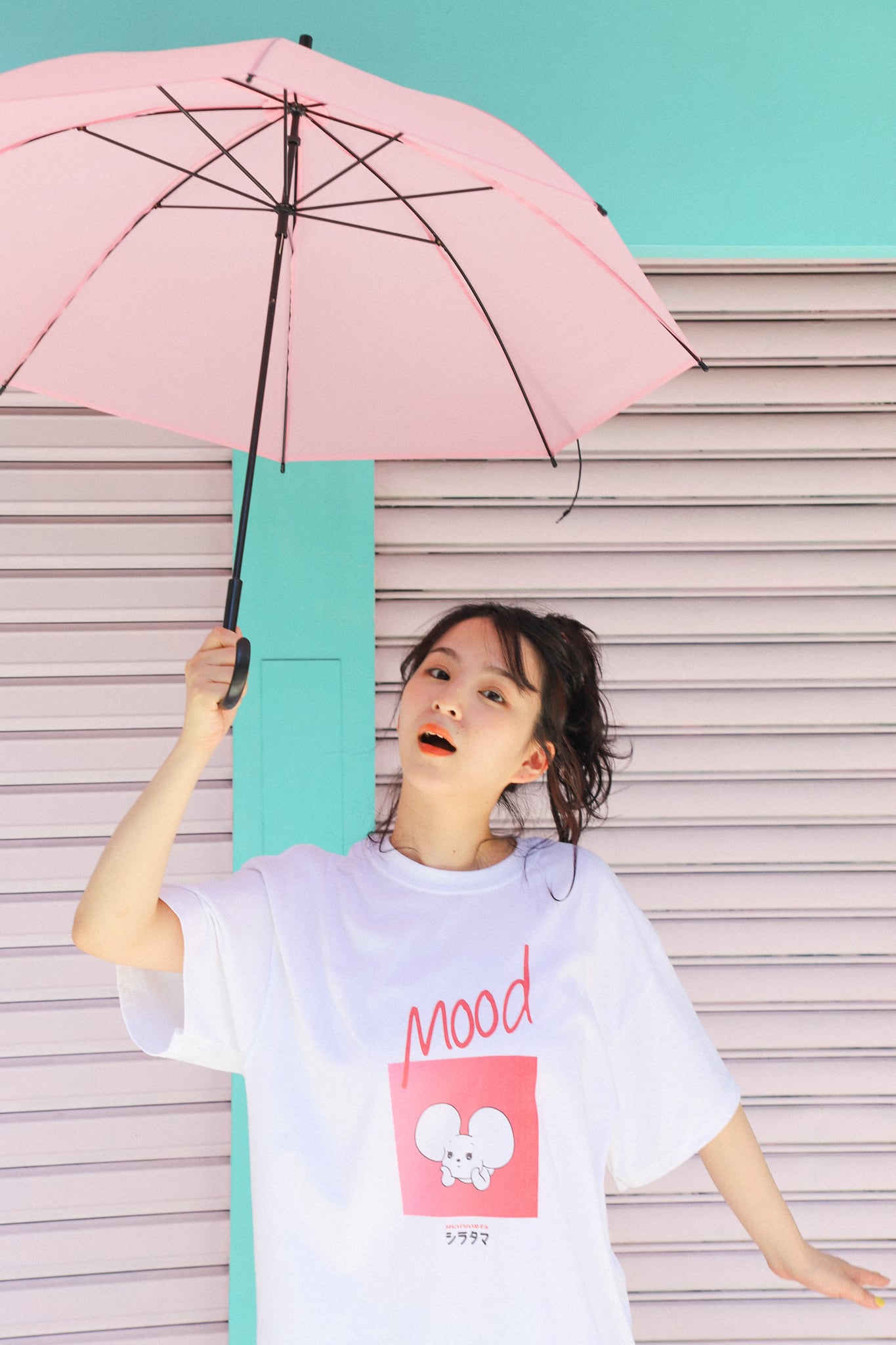 なにげないねずみ / シラタマ・Tシャツ【PINK Mood】 | YURI ICHIMURA