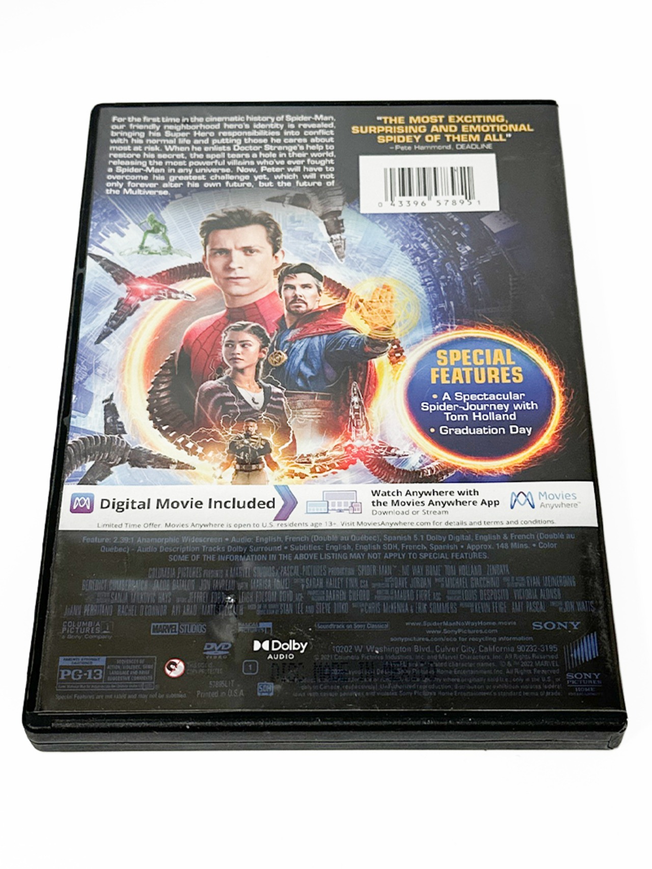 Spider-Man No Way Home DVD 英語 043396578951 吹き替え:フランス語/スペイン語 アクション