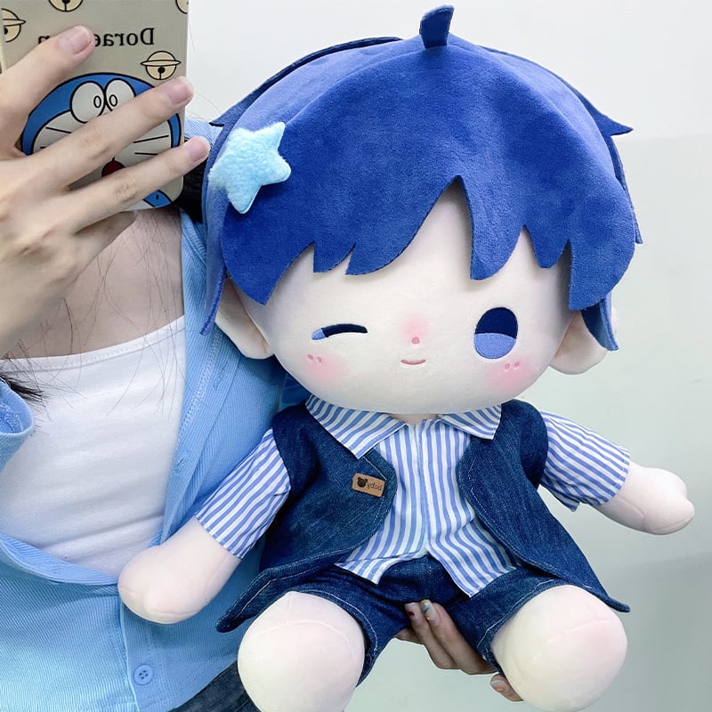 40cmぬいぐるみ用 学園風 制服 ストライプシャツ+ベスト+パンツ 着せ