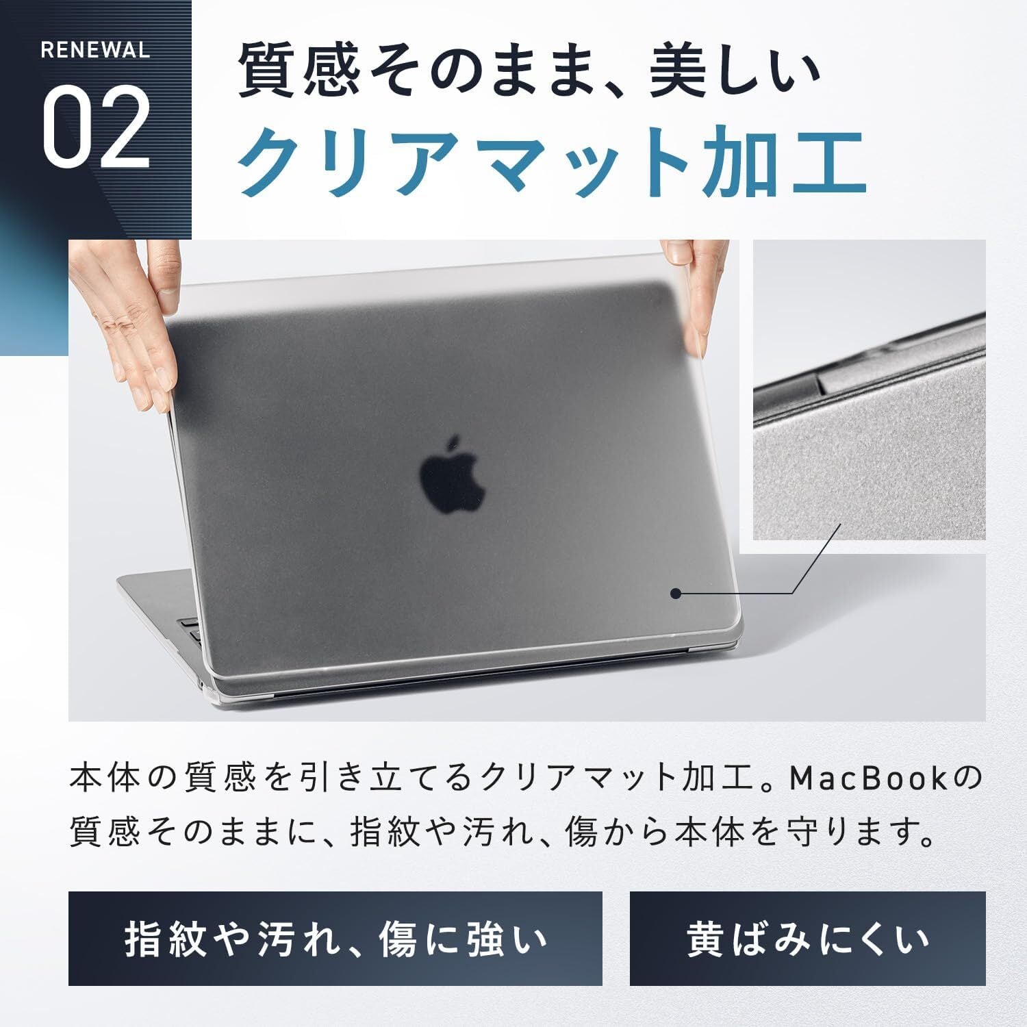 MacBook Air 13インチ M3 / M2 ケース 2024 2022 カバー クリアマット