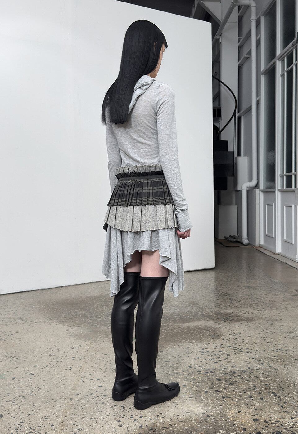 OPEN YY] PLEATS LAYERED POCKET BELT, KHAKI 正規品 韓国ブランド