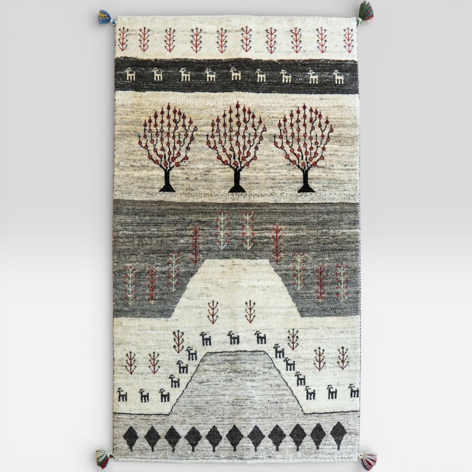 アフガン ヘラト産 手織り絨毯 141×109cm トライバルラグ | Decorworks