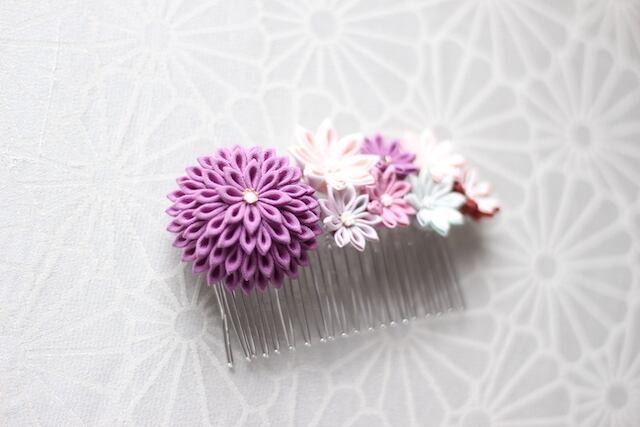 つまみ細工 コームとUピンのセット